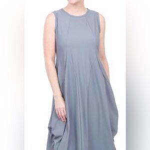 Jason by Comfy USA Draped Midi Sleeveless Lagenlook Dress Grey size Medium